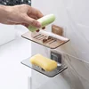 Soap Dish Box for Bathroom Soap Rack No Drilling Wall Mounted Double Layer Shower Soap Holder Tray Bathroom Accessories 1