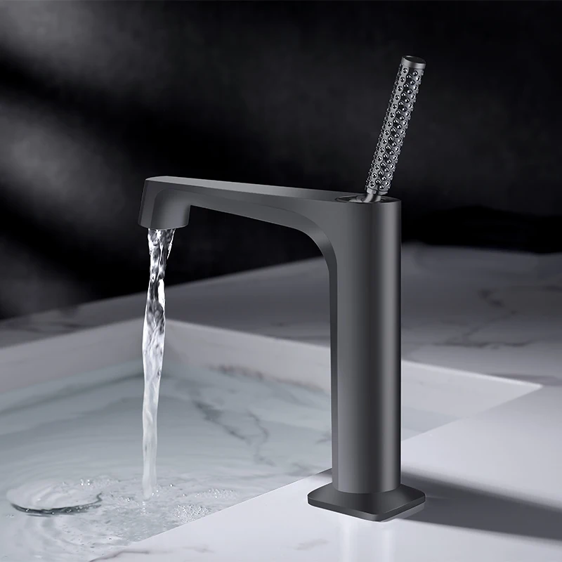 

Black Bathroom Basin Faucets Single Lever Brass Waterfall Sink Faucet Deck Mounted Hot And Cold Water Mixer Tap Sink Overflow