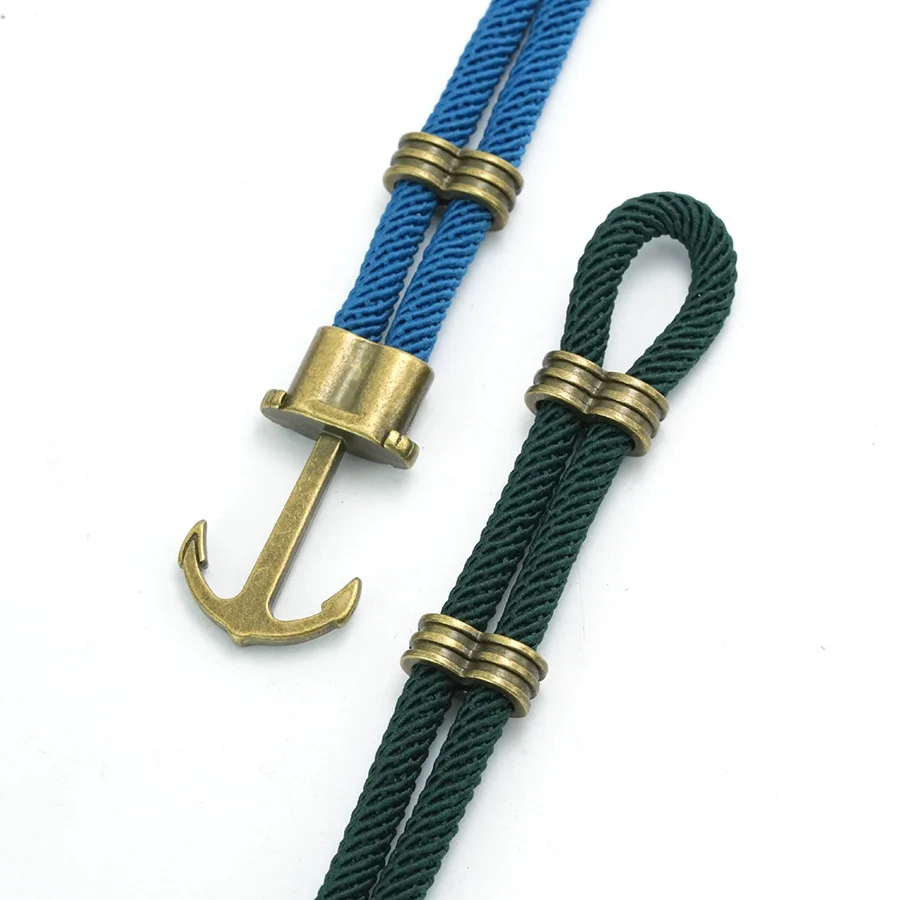 Men Anchor Bracelet Lava Stone Beaded 6 Colors