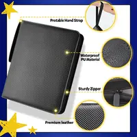 900 Pockets Card Binder Sleeves with Zipper, Double Sided Pockets Card Holder Carry Card Case for TCG CCG Card Storage(Black) 2