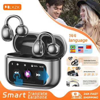 Wireless Ear Clip Earphones with Touch Screen 144 Languages AI Real Time Translation Headphones Smart Bluetooth 5.4 Earbuds 1