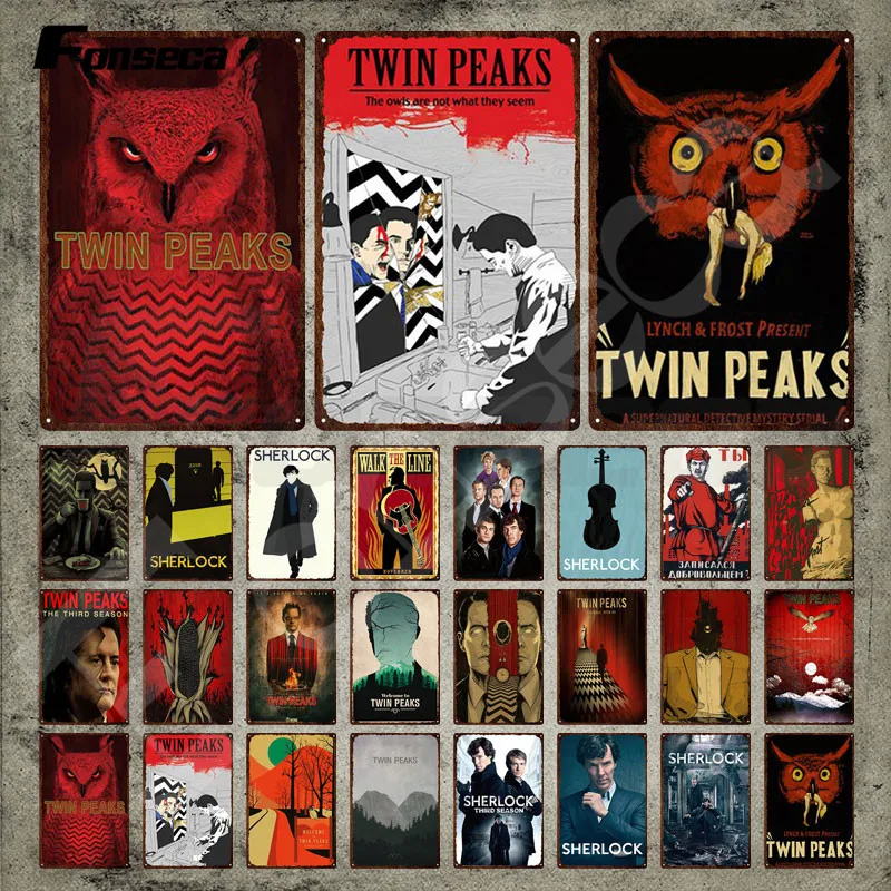 

Metal Sign Wall Decor Twin Peaks Tin Sign Serial Tv Series Metal Poster Vintage Metal Plate Plaque Iron Painting for Home Decor