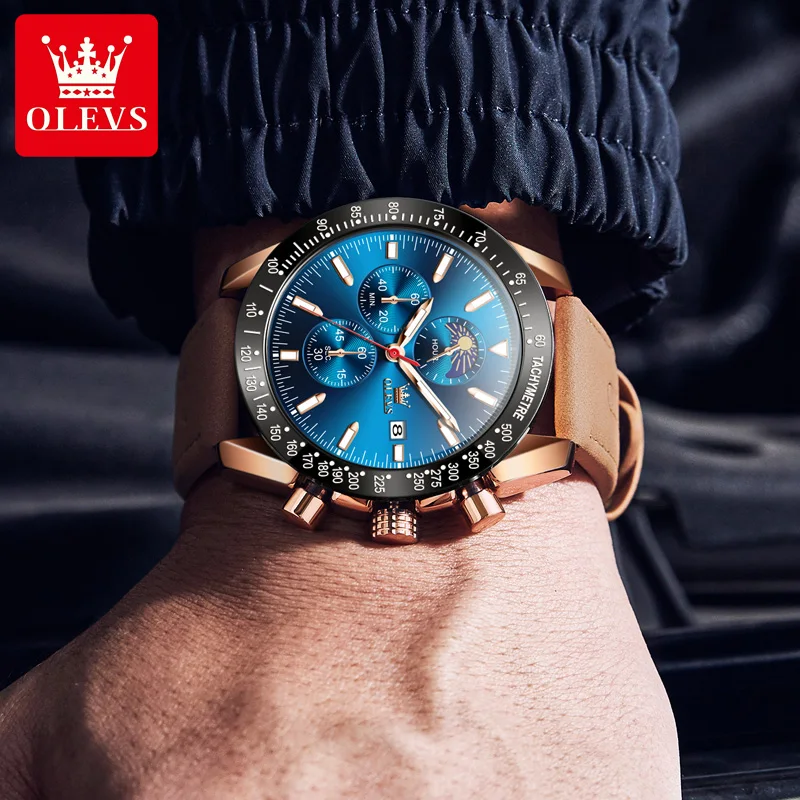 ساعة OLEVS بشريط فولاذية مقاومة للماء ، ساعة ماركة...