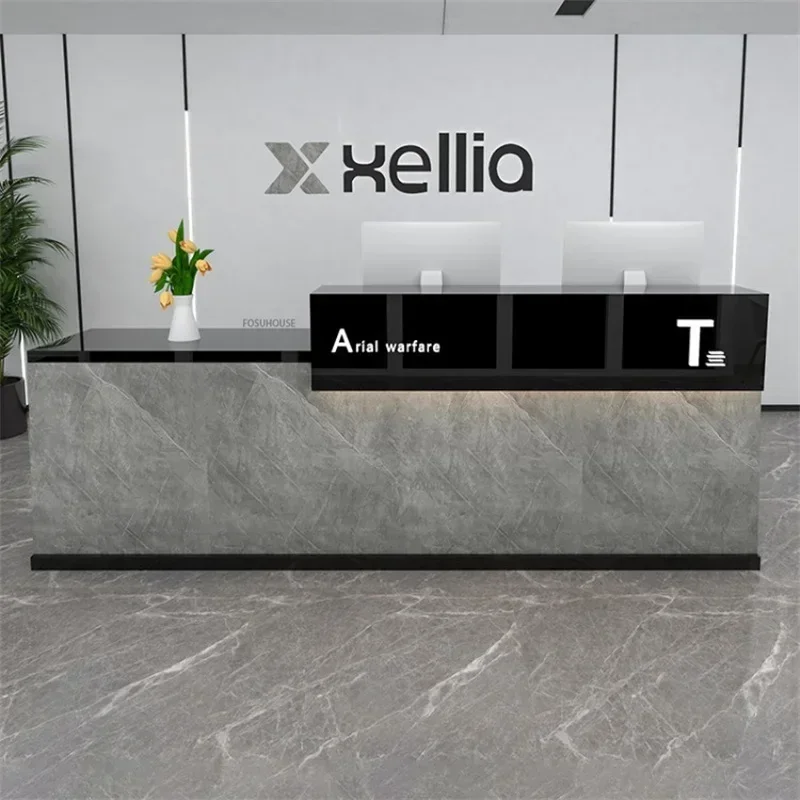 Modern Restaurant Shop Cashier Simple Company Front Desk Reception Desks Hotel Service Counter Beauty Salon Reception Desk Bar X