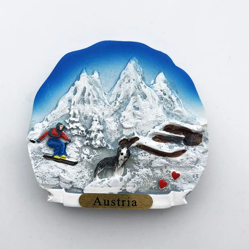 

Fridge Magnet Austria Snow Mountain Creative Crafts Cultural Landscape Decoration Message Stickers Tourism Souvenir
