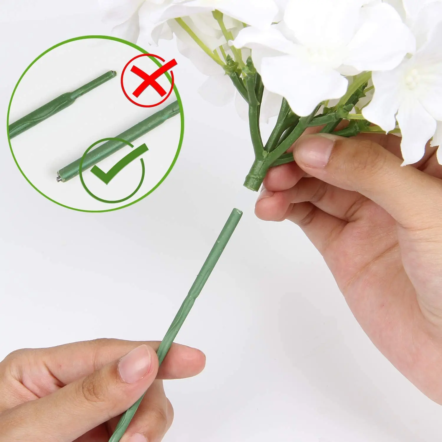Artificial Hydrangea Flowers 5PCS 54 Heads Silk Hydrangea Heads Artificial Flowers with Stems for Home Wedding Party Decoration