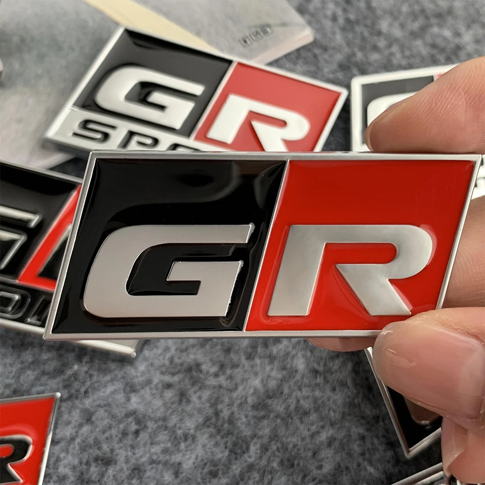 Gazoo Racing GR SPORTS 3D Zinc Alloy Badge Car Styling Adhensive Metal Decal Auto Door Decoration For TOYOTA Rav4 Vios etc