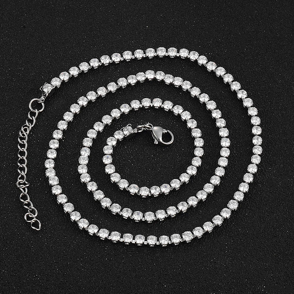 Stainless steel chain jewelry close-up