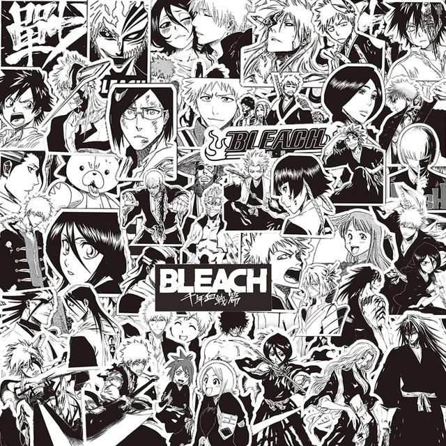 10/30/75pcs Cool Anime BLEACH Cartoon Stickers Black White Decals Kid Toy DIY Suitcase Luggage Scrapbook Kurosaki Ichigo Sticker 1