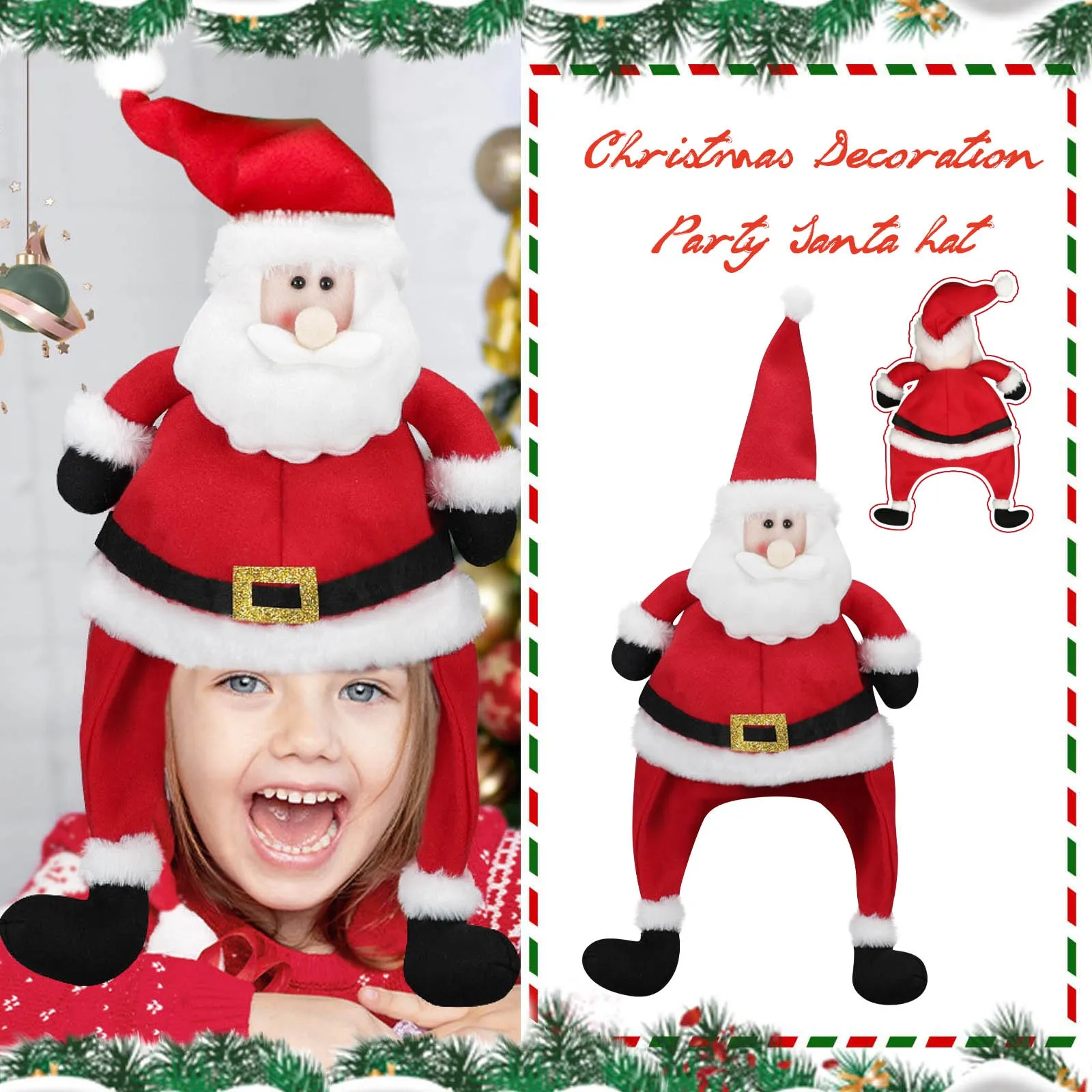 Christmas Decoration Party Santa Claus Hat Long Hat Style Holiday Party Supplies