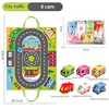 Baby Montessori Soft Car Toy with Map Game Mat Storage Bag Infant Cloth Book Cute Cartoon Sensory Training Toys Toddlers Gifts 6