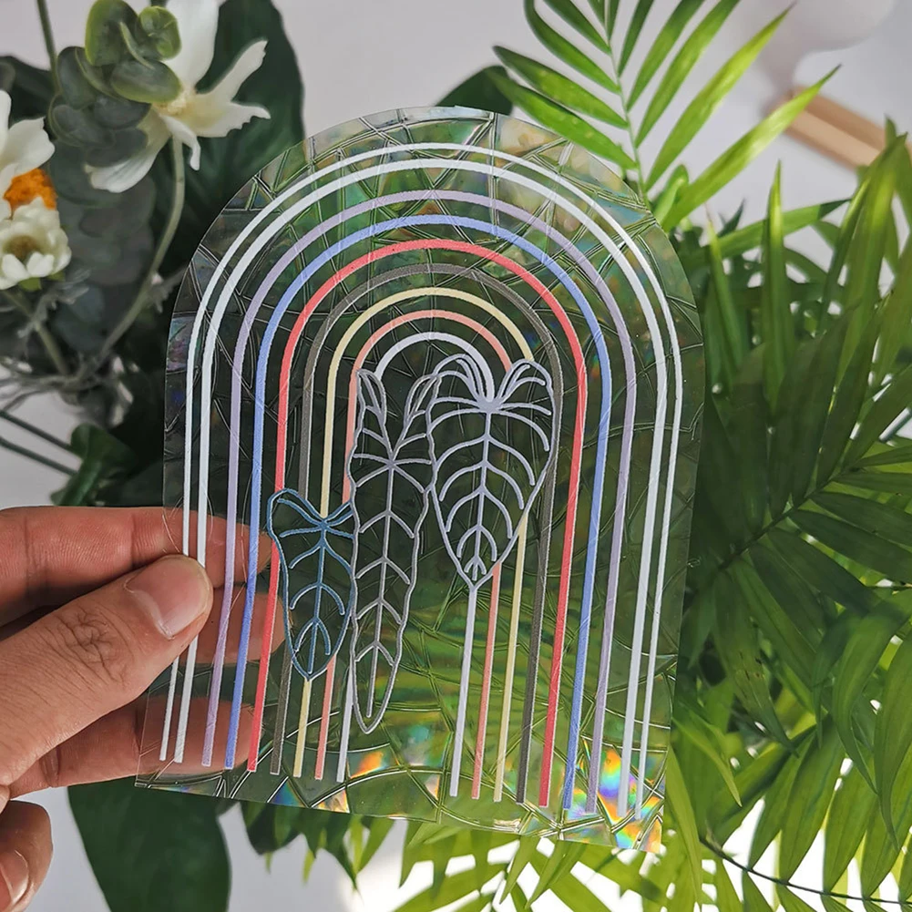 3D Rainbow Sun Catcher Wall Stickers Light Catcher PVC Window Film Self Adhesive Decal Motorcycle Sticker PVC Film Home Decor wall stickers window stickers
