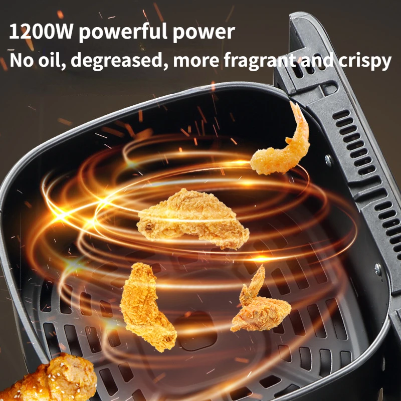 Air Fryer 5L Electric Hot Fryer Oven Oilless Cooker with Touch Control & Nonstick Basket & Visible Window, Family Size 220V 2