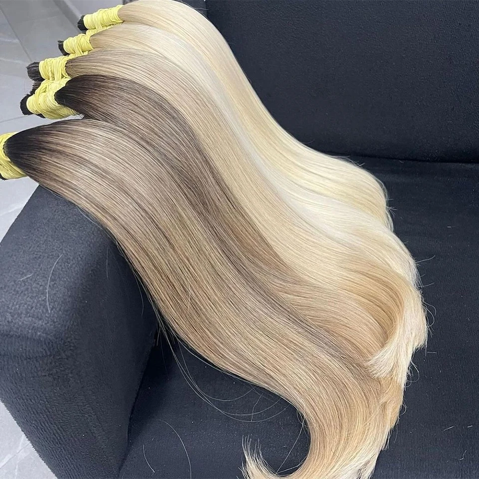 Body Wave No Weft Braids Human Hair Extensions Bulk Human Hair Bundles 18''-30'' 613 Natural Black Virgin Hair Bulk For Braiding 6