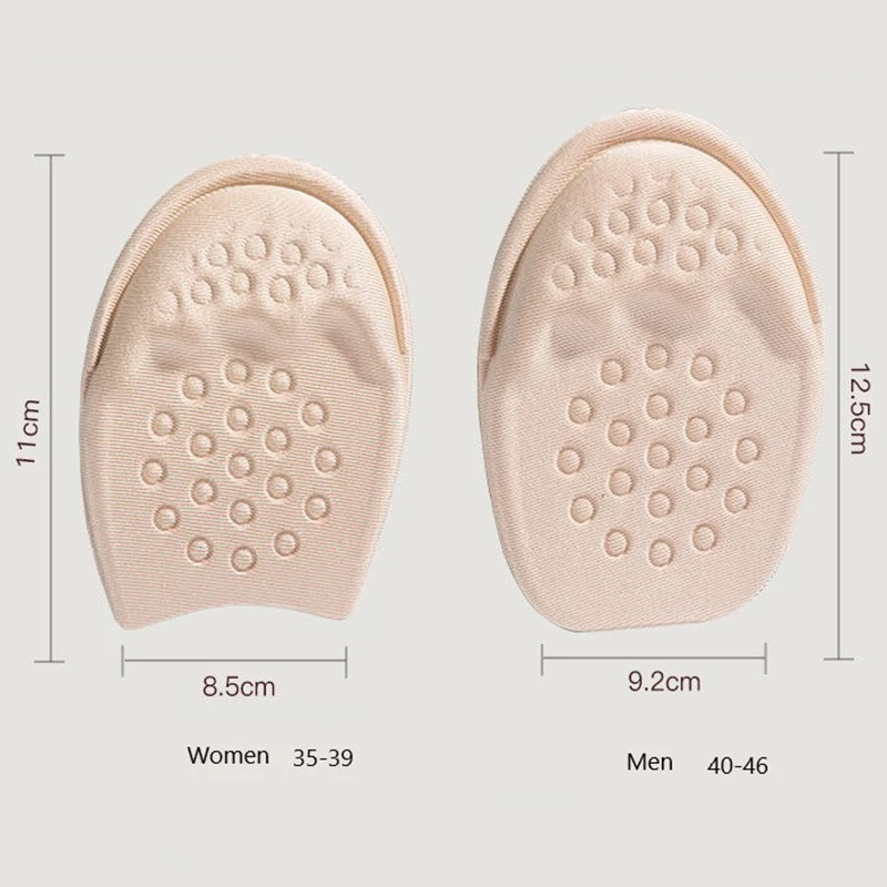 Women Men Pain Relief Forefoot Insert Half Insoles Non-slip Sole Shoe Cushion Reduce Padded Front Foot Pads for Shoes Inserts