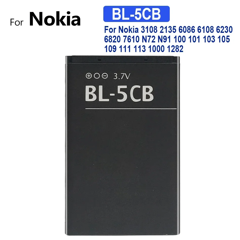 Batteria Del Telefono Cellulare Bl-5Cb 800Mah Per Nokia 3108 2135 6086 6108 6230 6820 7610 N72 N91 100 101 103 105 109 111 113 1000 1282