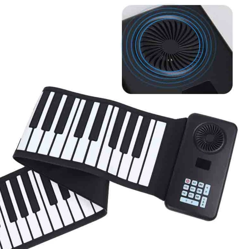 88 Key Rolls up Keyboard Foldable Electronic Piano Rechargeable Hand Roll Portable Piano for Beginner Kid Easy to Play