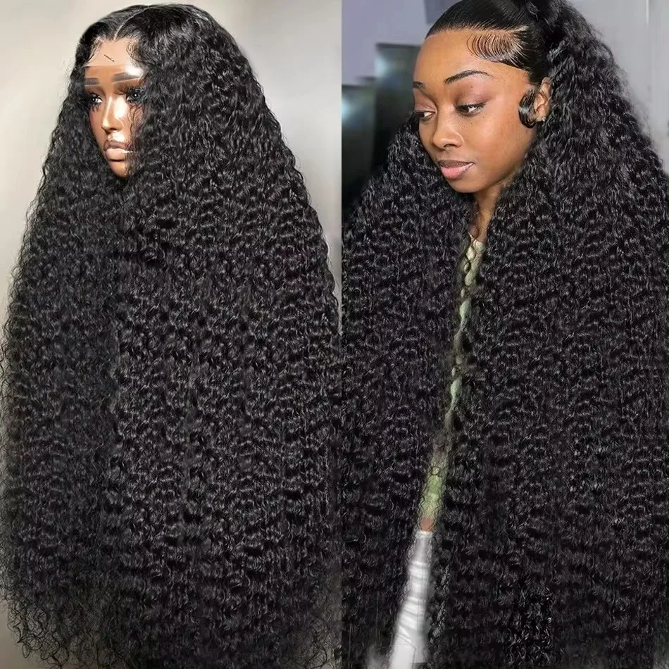 HD Lace Frontal Wig lace front wigs Brazilian Remy 30 32 Inch 13x4 Curly Lace Front Human Hair Wig Water Deep Wave Frontal 250 Density 13X6
