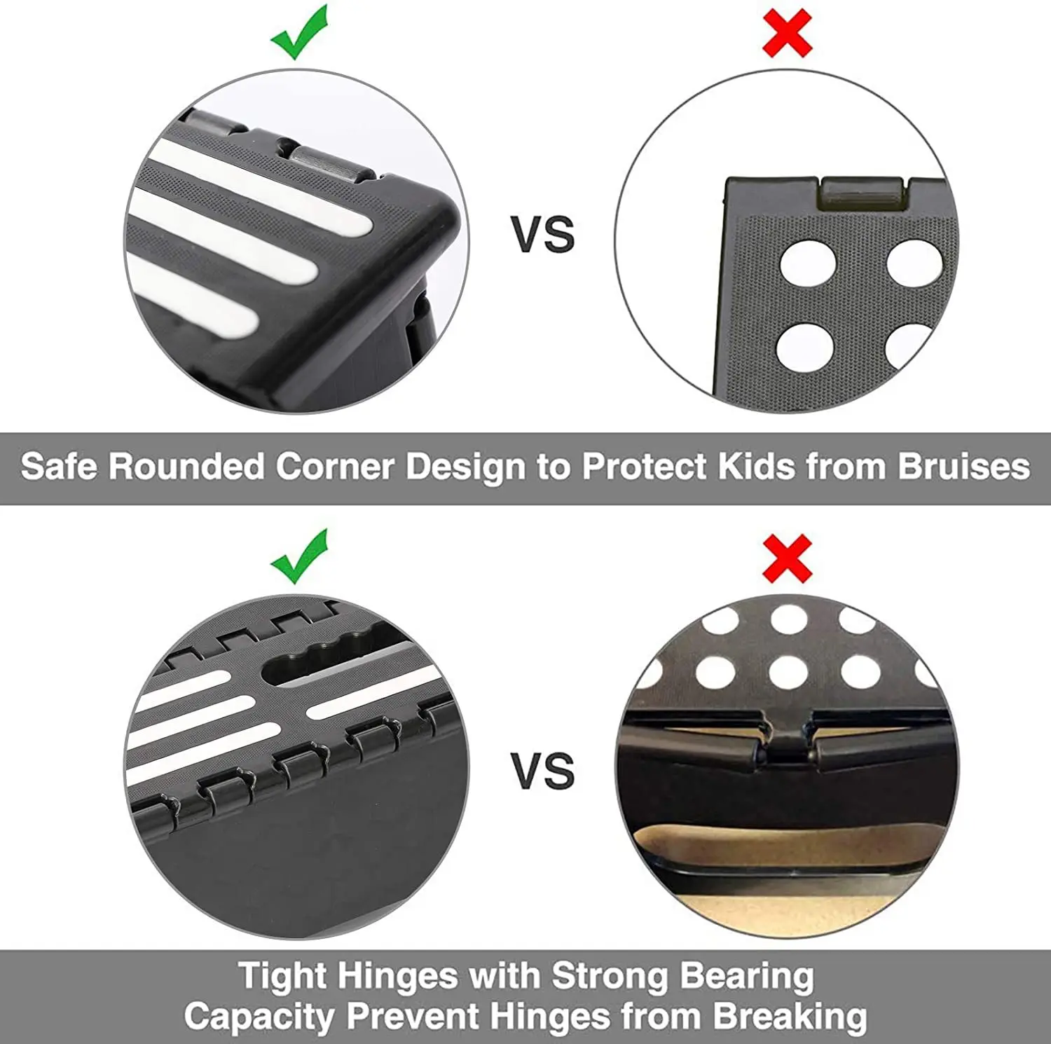 Description Picture 5 of itemFolding Step Stool - 1/2"H Safety Half Step Platform, Non-Slip Portable PP Plastic Step Stool Assistive Devices for Elderly Kids