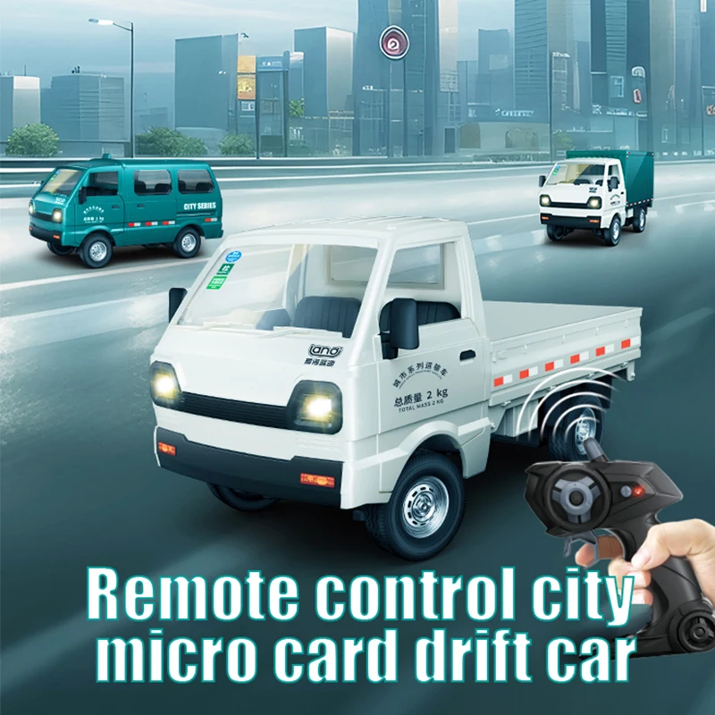 RC Van Truck 1/16 2.4GHZ RC Car Simulation Drift Climbing Truck Spray and LED Lights RC Electric Truck Model Boy's Toys Gifts