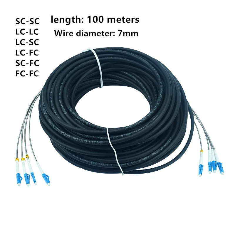 

100 Meters Optical Cable Single-mode 4 Core Waterproof And Tensile Armored Fiber Optic Cable Wire Diameter 7mm