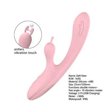 Rabbit Vibrator 10 Speed G Spot Dildo Vibrator Silicone Waterproof Clitoris Stimulator Vagina Massager Sex Toys for Women 5