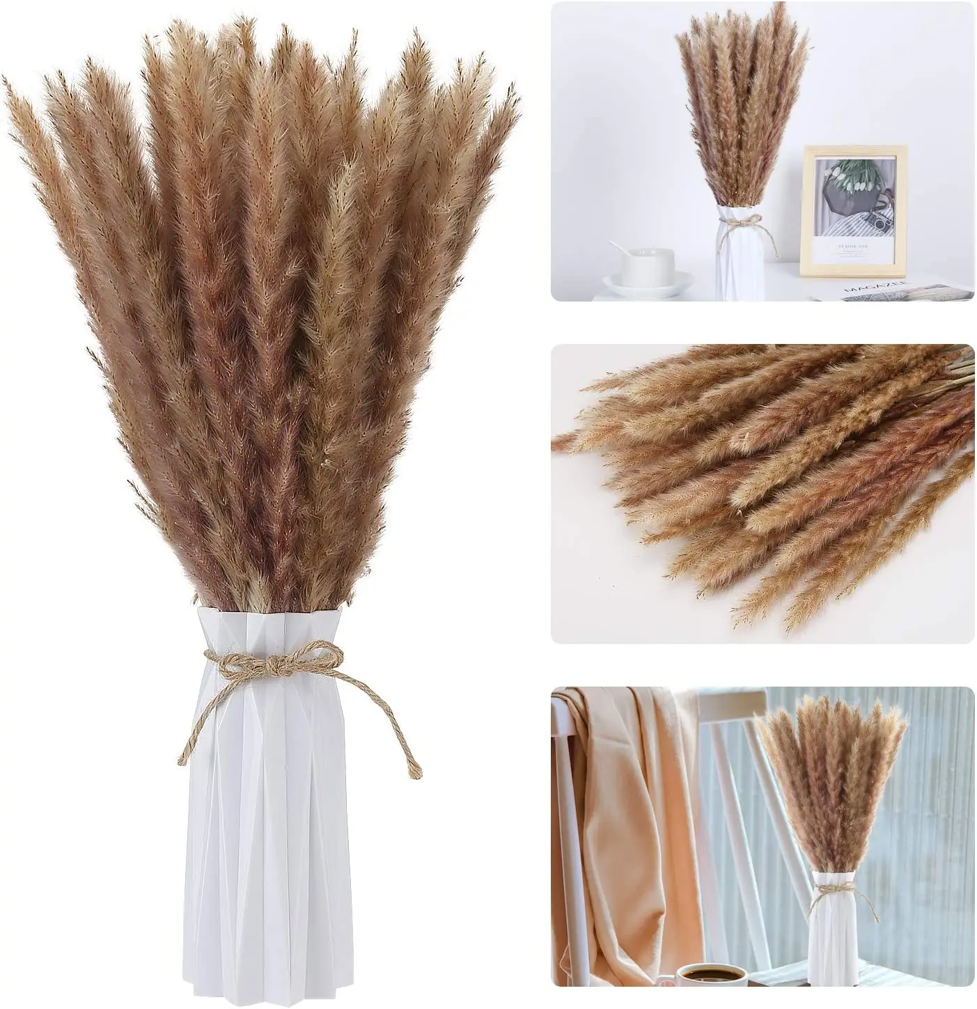

15pcs Natural Dried Flowers pampas grass Wedding Decoration Table Dekoration Balcony Indoor Plant Phragmites Pampas Home Decor