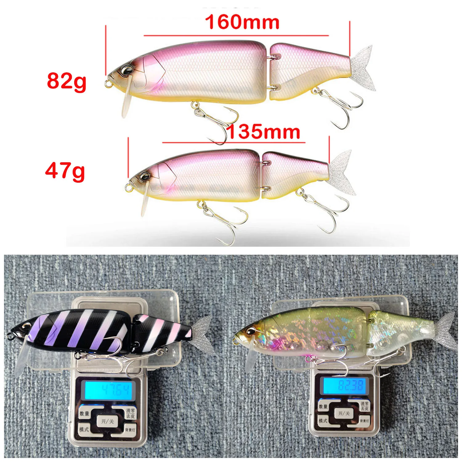 JOHNCOO Swimbait Big Fishing Lure Artificial Hard Bait 135mm 160mm Jointed Fishing Lure for Predator Wobbler Minnow Pike