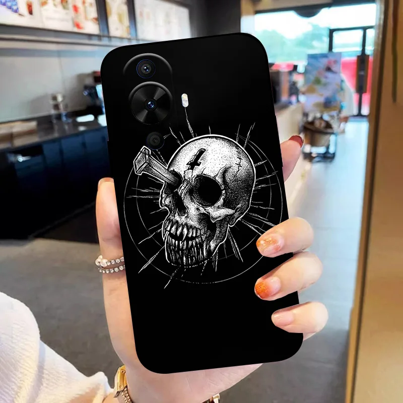 Animal Print Black Silicone Soft TPU Protective Phone Case Cover