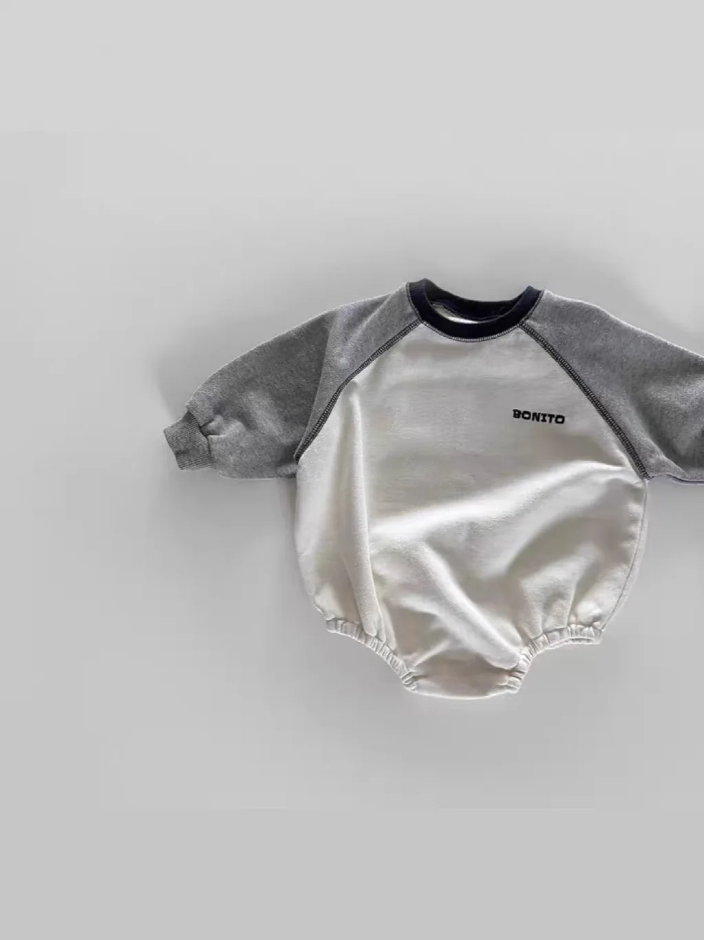  남아 여아 패치워크 캐주얼 점프수트 면  의류 0-24개월 2025 가을 신상  긴팔 바디수트 레터 프린트