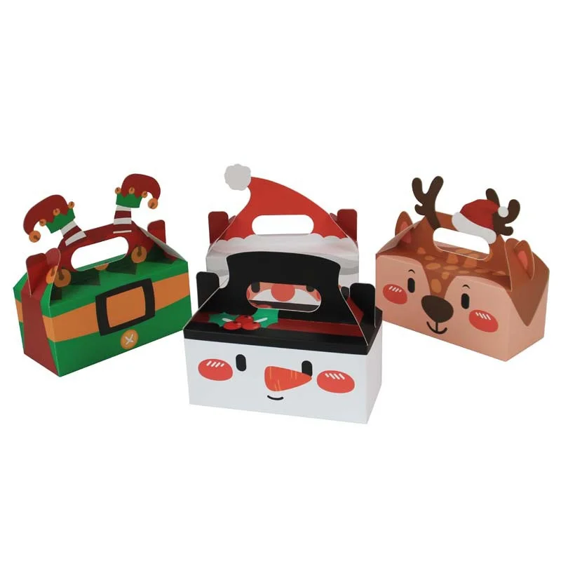 

4pcs Christmas Handbag Non-woven Gifts Bag Storage Bag Cartoon Santa Claus Snowman Print Folding Tote Bag Party Supplies