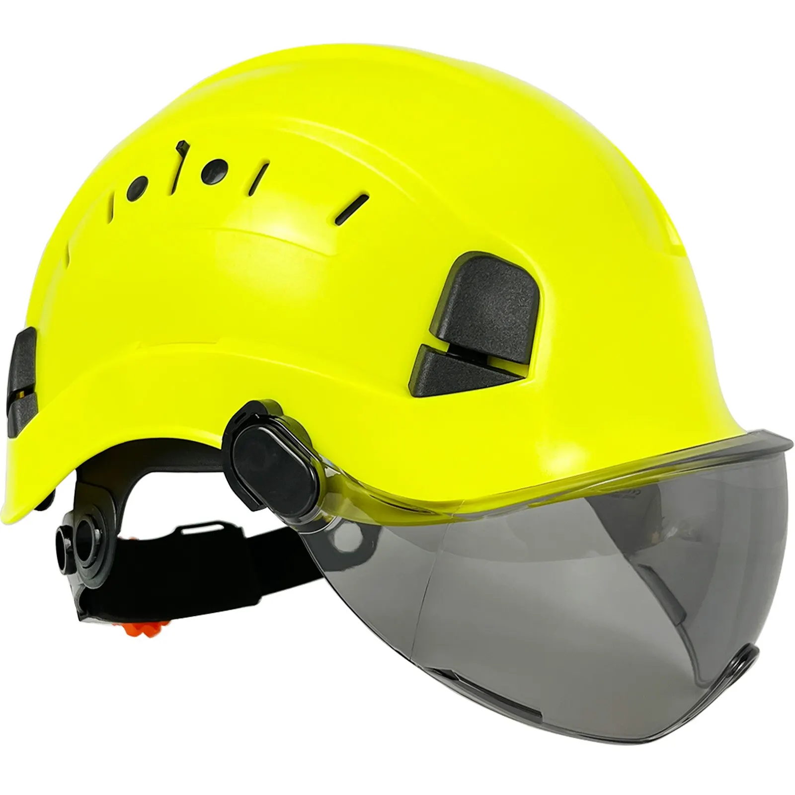 Ce Constructie Veiligheidshelm Met Bril Visor Abs Helm Ansi Industrieel Werk Hoofdbescherming Redding