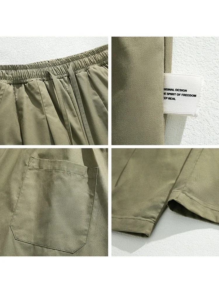 Men's Clothing Loose Straight Pants Spring and Summer Models Japanese Streetwear Outdoor Leisure Cotton Cargo Pants Men New