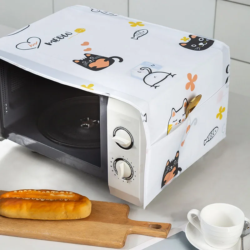 Microwave Dust Cover with Pocket Reusable Microwave Cover with Cartoon Design To Prevent Dust and Fumes in Kitchen and Home microwave dust cover,microwave food cover,kitchen dust cover