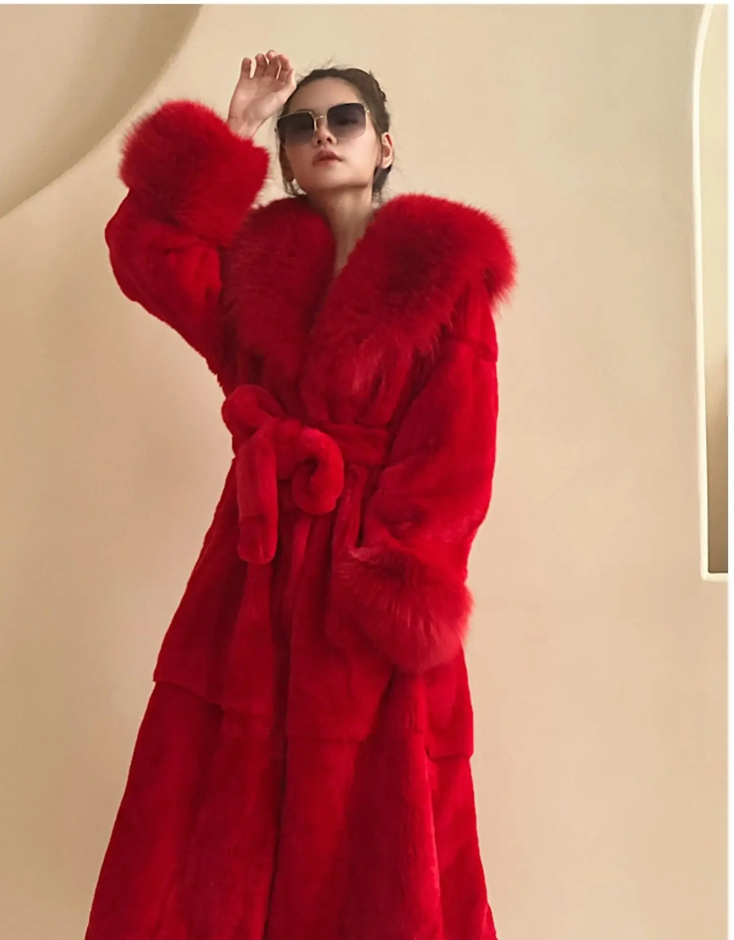 Women\'s Fluffy Jacket Parker Winter Fur Mink Warm Solid Color Faux Fur Women New Casual Long Sleeve Temperament Women Fur Coat