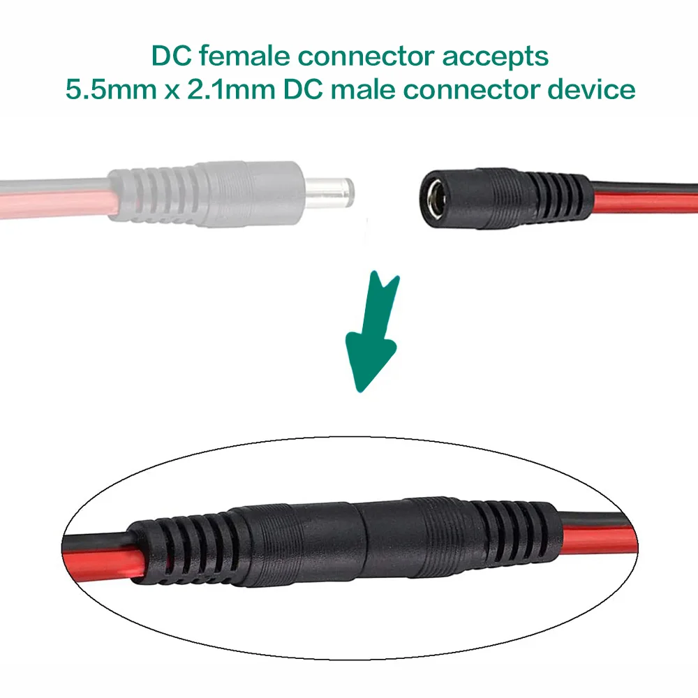 60cm/2Ft 14AWG SAE Plug to DC 5.5x2.1mm Female Converter Adapter Cable for Car Motorcycles RV Solar Panels Portable Battery etc. terminal connector extension cable cigarette lighter adapter cable