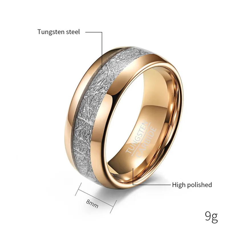 4mm 6mm 8mm Tungsten Wedding Ring for Men Women Rose Gold Color  Promise Band Valentine's day Thanksgiving Christmas Gifts