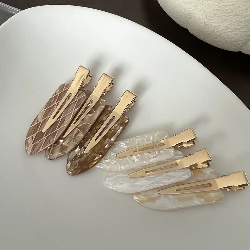 2/4Pcs Acetic No Bend Seamless Hair Clips Side Bangs Barrette Makeup Washing Face Accessories Women Girls Styling Hairpin