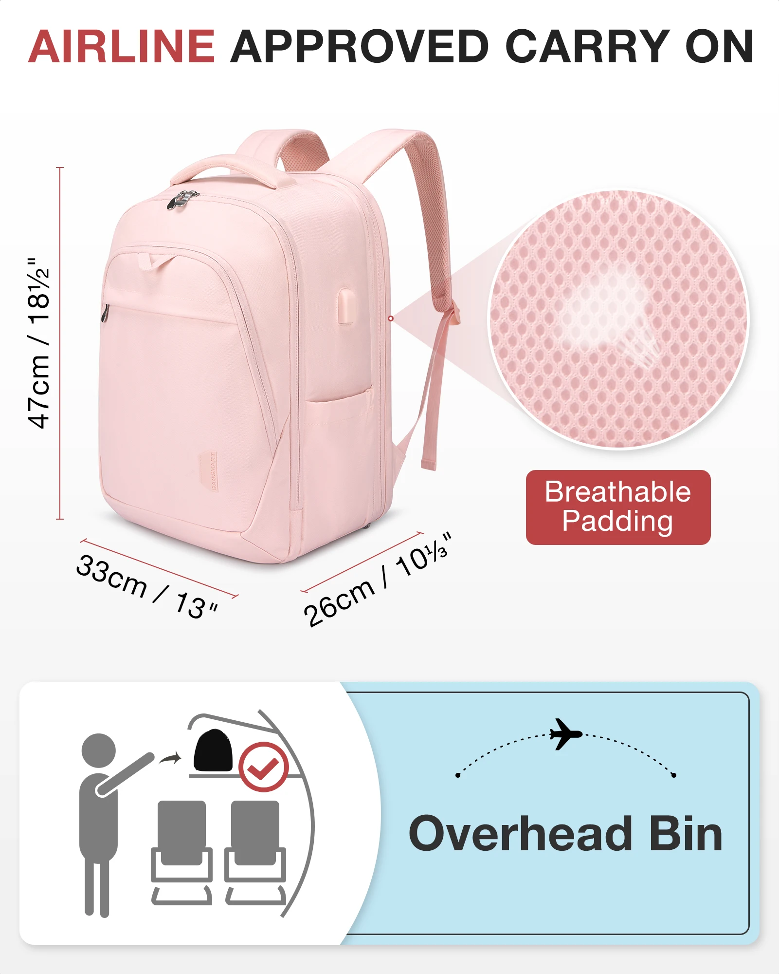 Travel Laptop Backpack BAGSMART Backpacks Women School Bag girl 17.5''/15.6'' Notebook Travel Laptop Computer Backpack USB Charging Port travel backpack,laptop backpack,school bag
