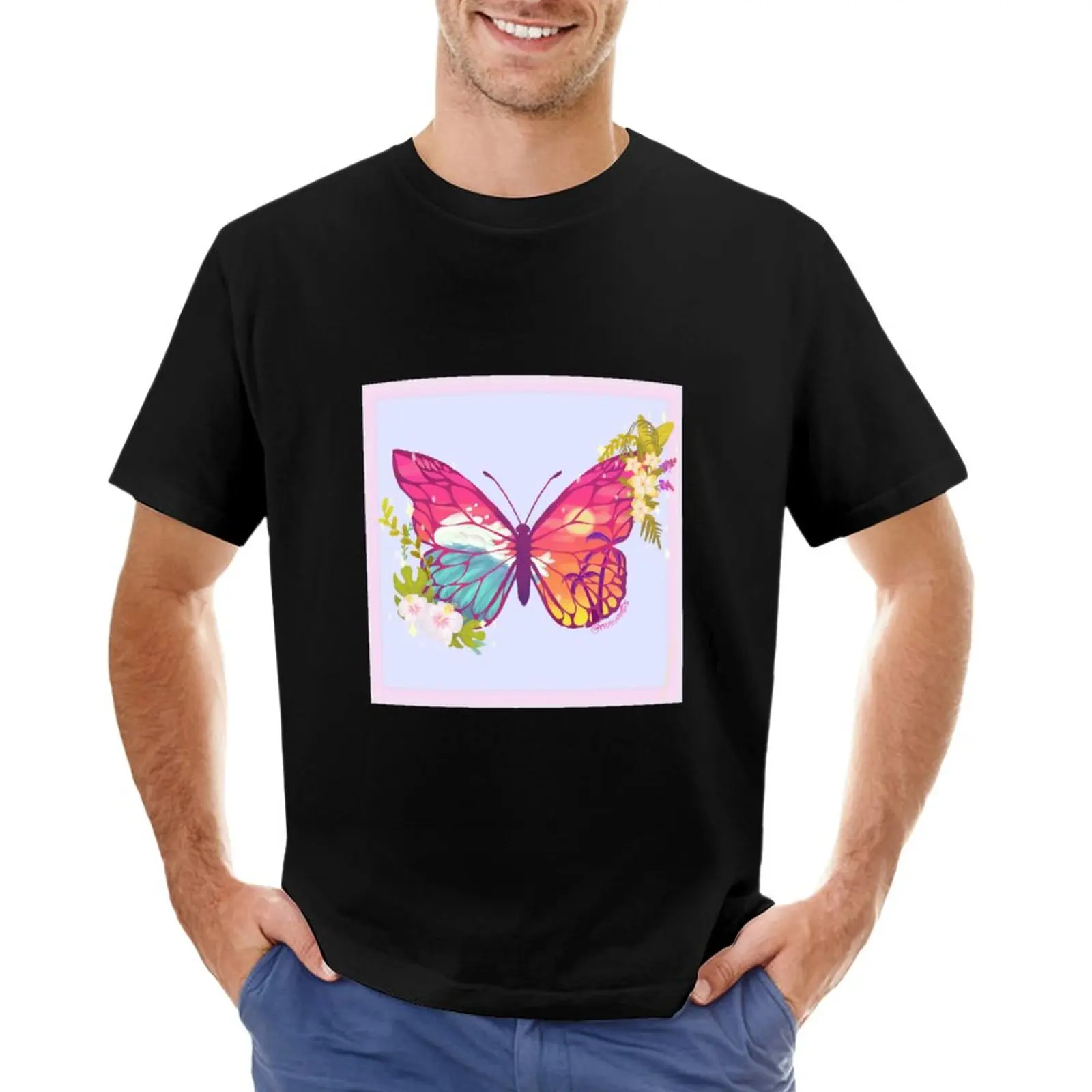 

Sunset Beach Butterfly T-Shirt cat shirts black t shirt mens t shirts pack