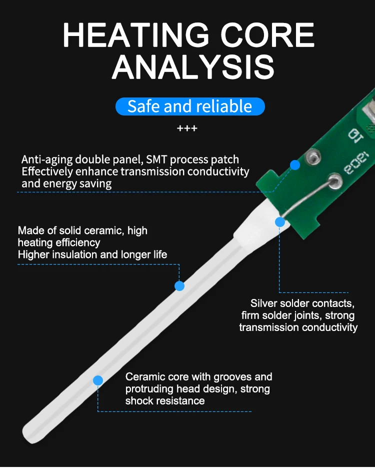electric soldering iron 60W Adjustable Temperature Welding Solder Rework Station Heat Pen Tips Electric Soldering Iron for Repairing by BeBosLook