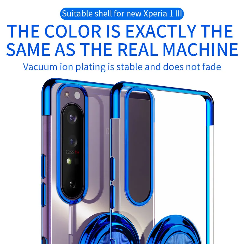 Transparent Soft Back Case with Ring Stand and Clear Cover Protection