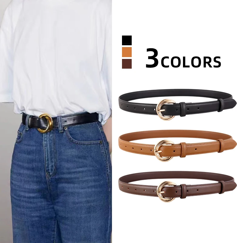 25mm classic stylish split leather belt for women