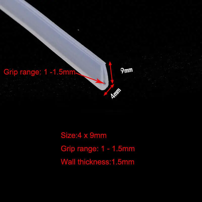 

1 meter silicone rubber glass sealing strip door edge guard weather strip