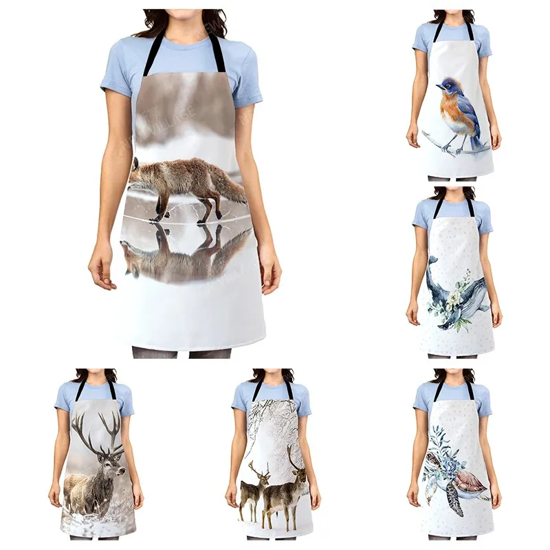 

Aesthetic Women kitchen apron kids original Children Waterproof girl princess waiter work apron oil proof nordic boho plant