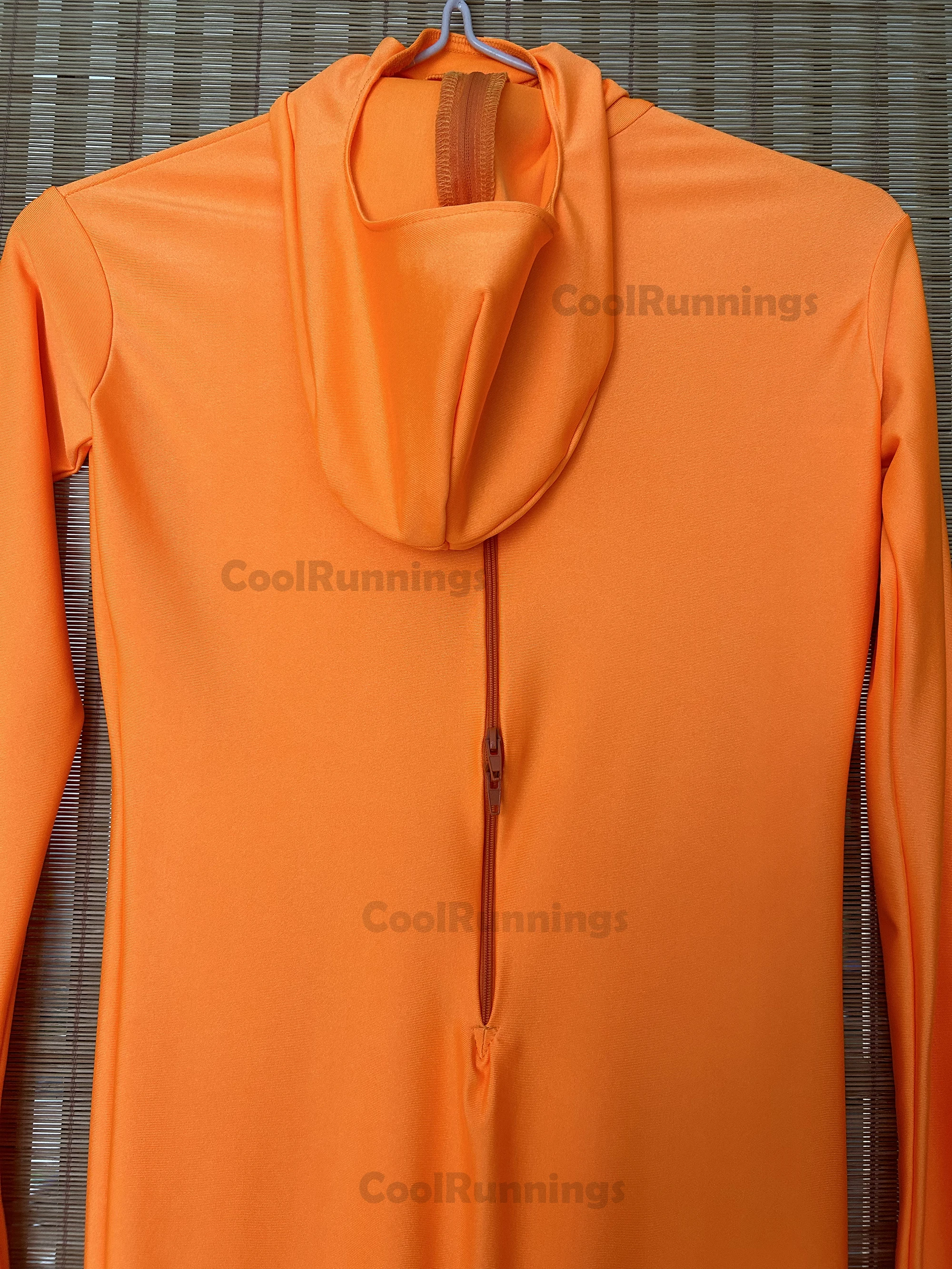 Orange Open face faceless face bare Unisex Spandex Bright 2nd Skin Zentai Costumes Bodysuit cosplay costume adult unitard
