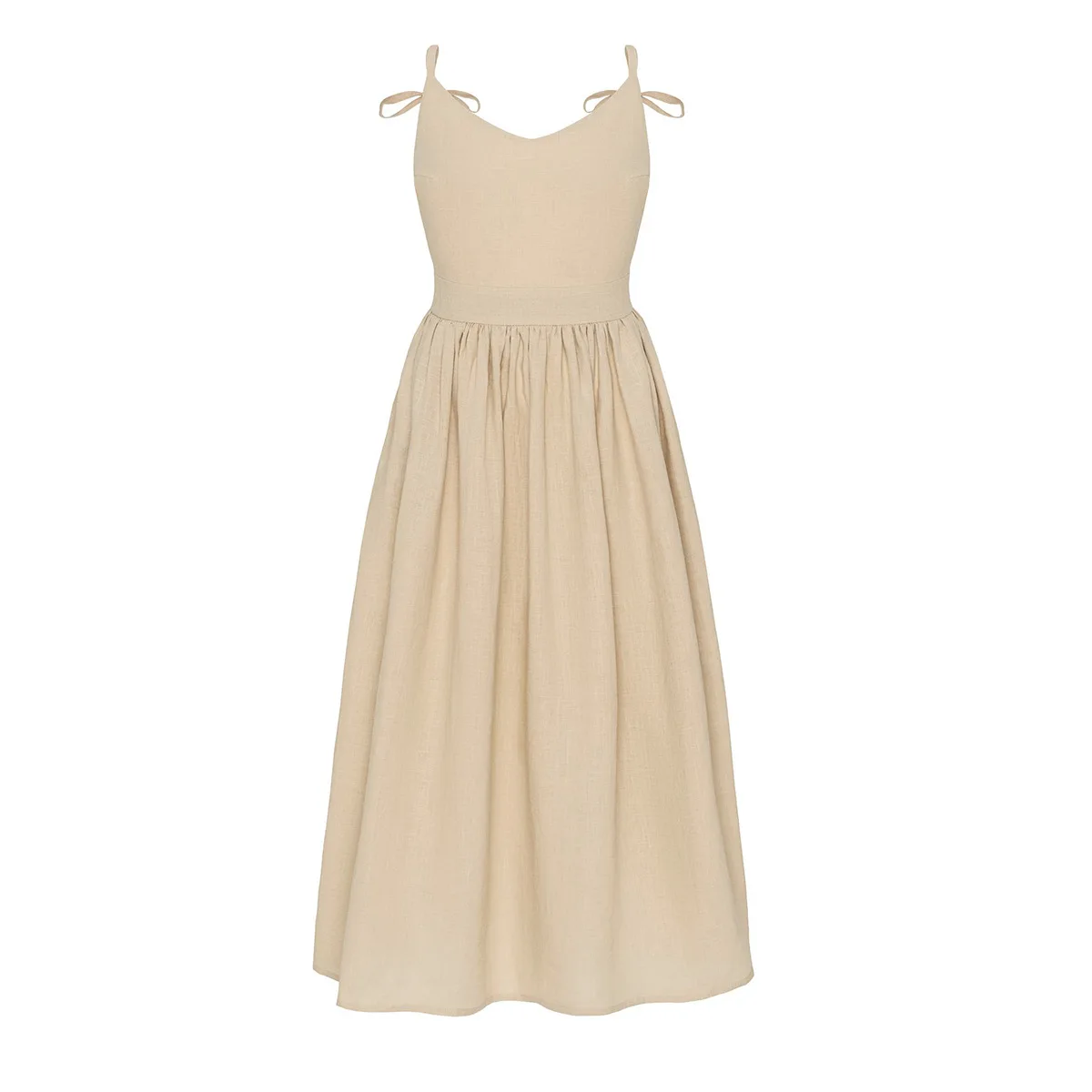 Original Backless Cotton Suspender Dress Spring and Summer Women's Elegant Mori Style Sexy V-Neck High Waist Suspender Dress 5