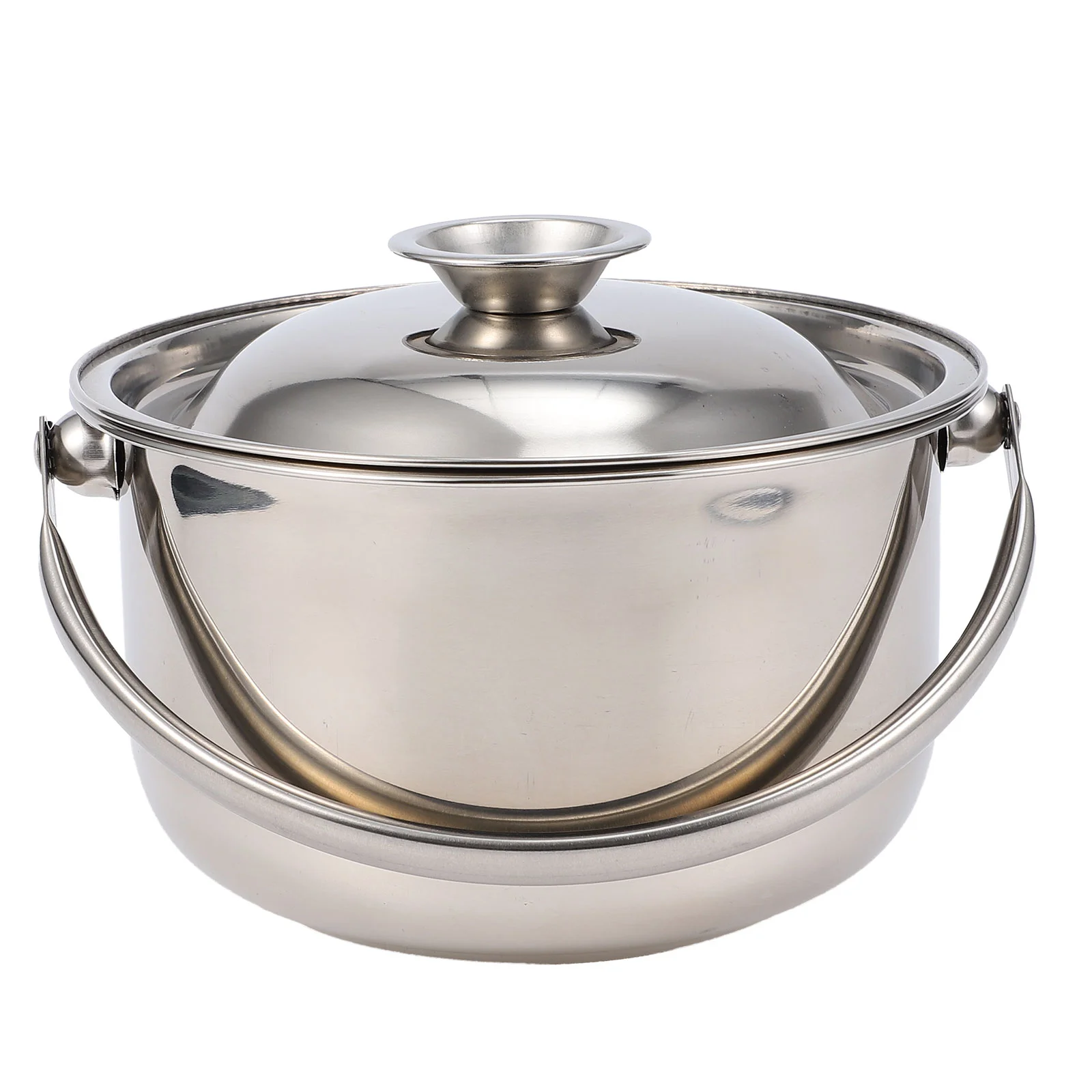 

Cooking Bowl Kitchen Skillet Boiler Non Stick Pan with Lid Non-stick Utensil Korean Cookware Pot Durable Soup Stainless Steel