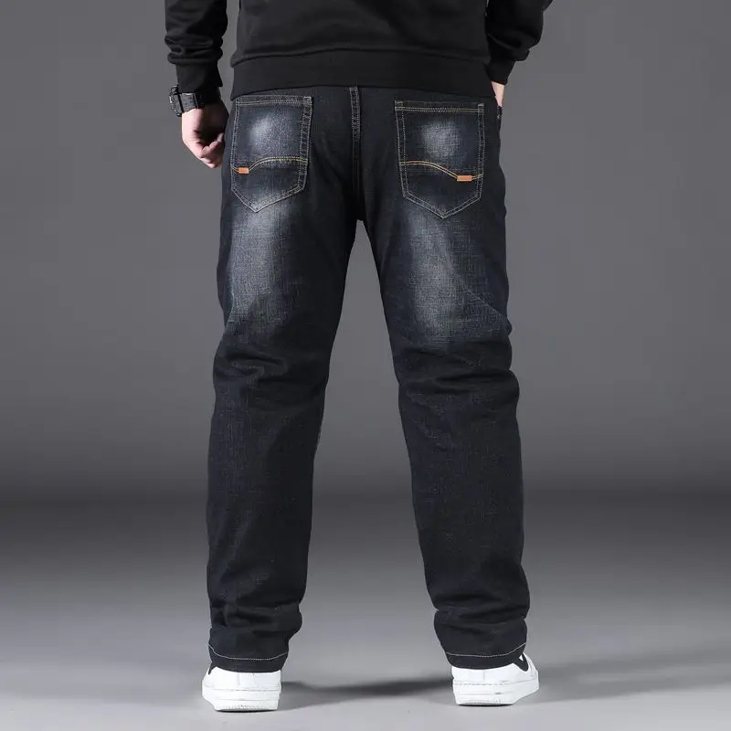 2023 New Oversized Jeans Men Spring and Autumn Loose Straight Plus-Sized Plus-Sized Casual Men Clothing Long Pants