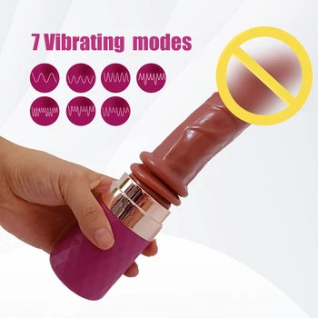 Realistic Dildos Automatic Telescopic Gun Pulling And Inserting Machine Simulation Penis Women's 7 Vibration Masturbator 3